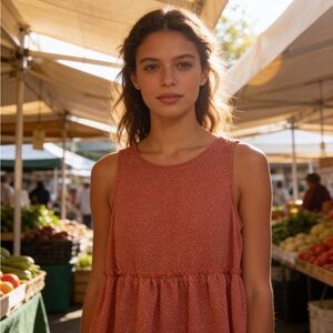 Everly Rust Sleeveless Blouse